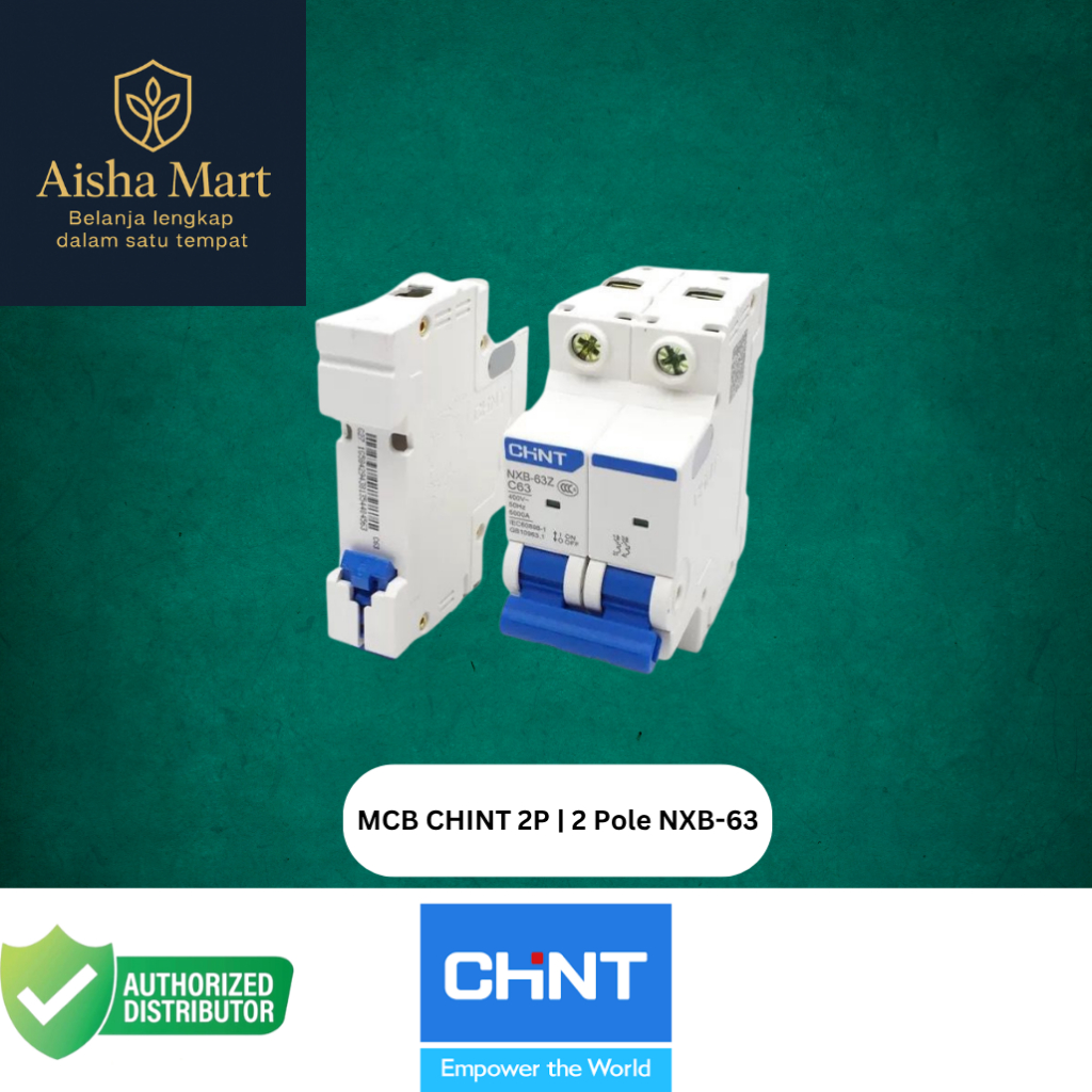 MCB CHINT 2P NXB-63 | Mini Circuit Breaker 2 Pole 6kA | Breaker Listrik 2 Phase 2 Pole