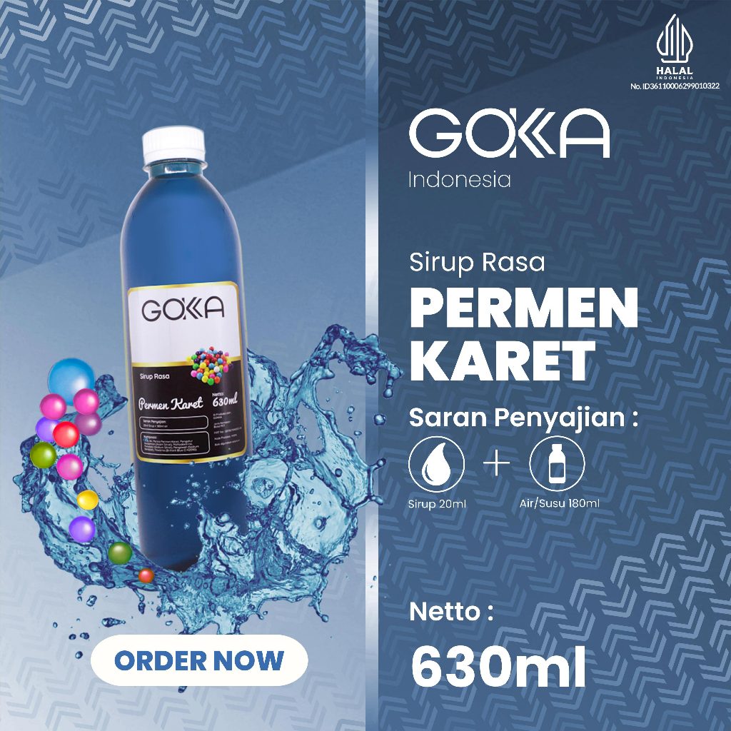 

Minuman Sirup Gokka Rasa Permen Karet / Gokka Bubble Gum Syrup 630ml