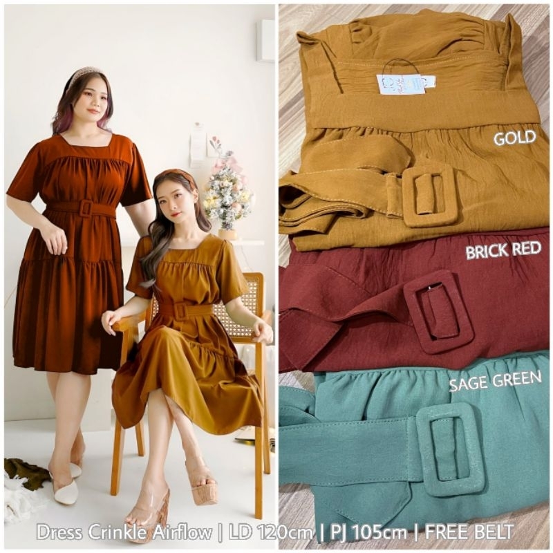 dress warna / dress wanita / baju wanita / dress midi / dress merah / dress maroon