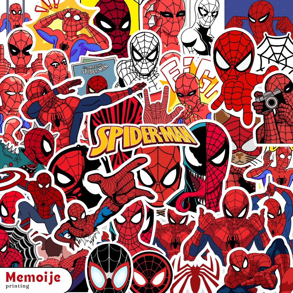 

(40+ PCS) Stiker Spiderman Vinyl Waterproof – Sticker Lucu untuk Laptop, Helm, HP, Motor