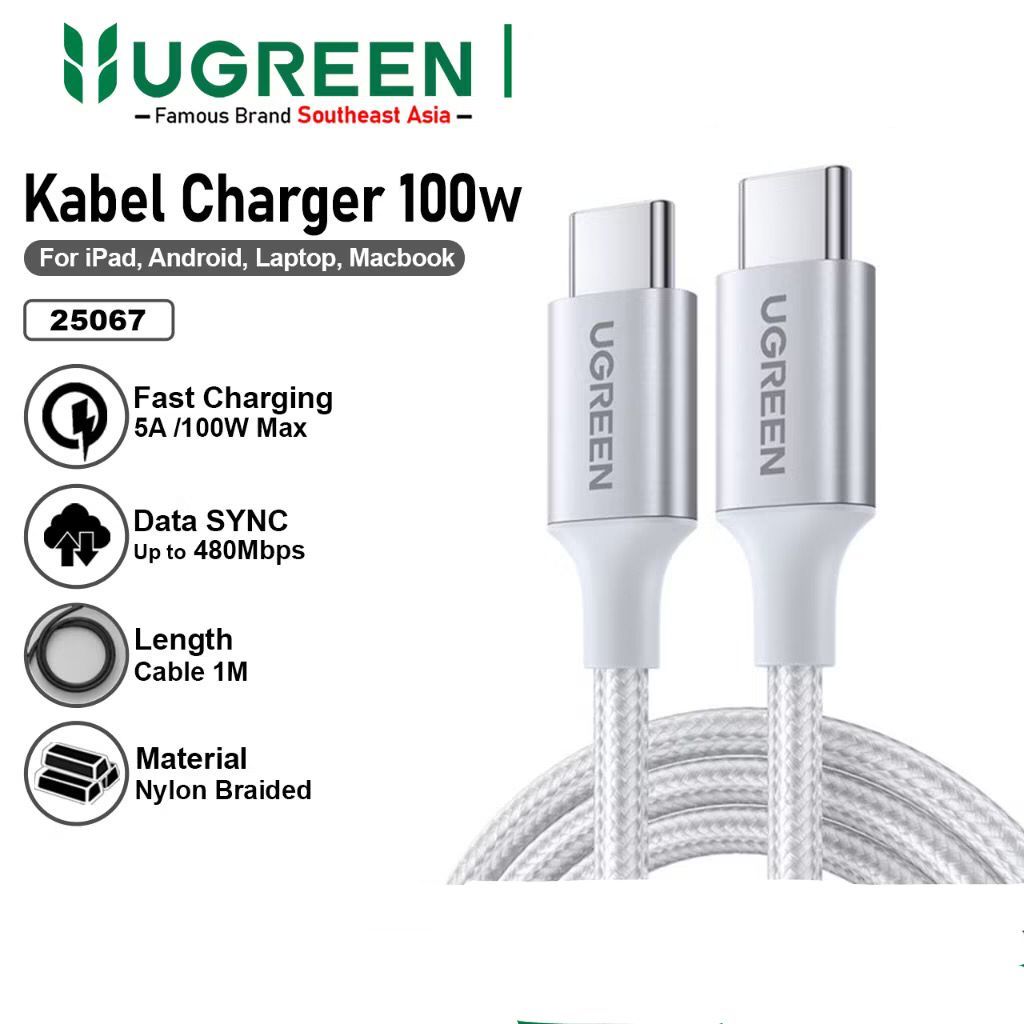 UGREEN - KABEL USB UGREEN C TO C 100W NYLON