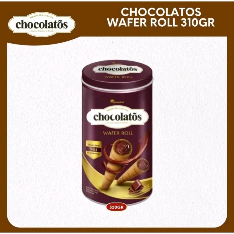 

Chocolatos Wafer Roll 310g Kaleng Exp.2026