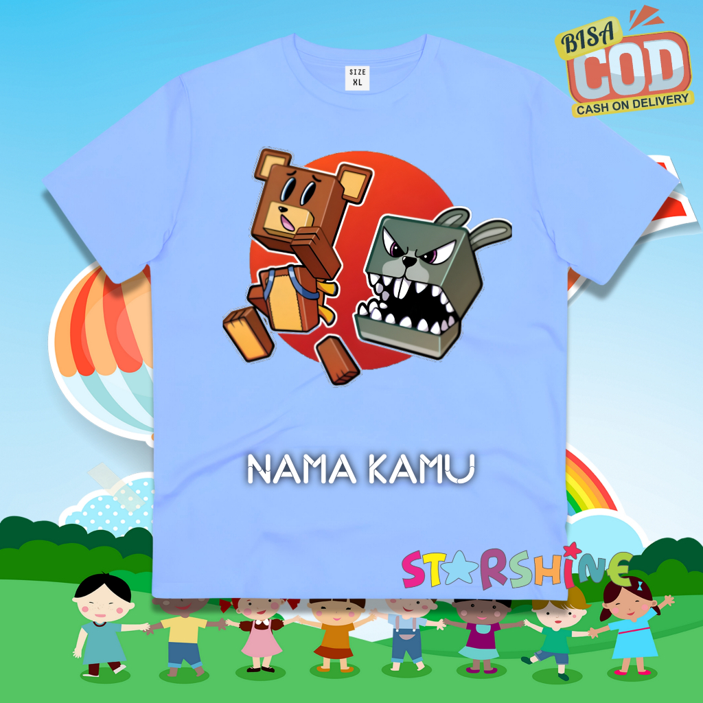 KAOS ANAK SUPER BEAR ADVANTURE GAME GRATIS NAMA KAMU