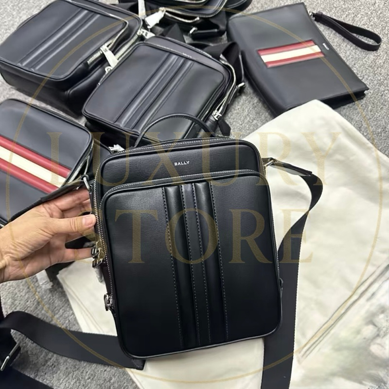 LUXURY Slingbag Bally Crossbody Bag Messanger Bag For Men Fullblack Fullset