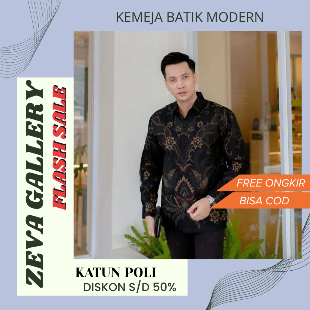 Kemeja Batik Pria Modern Baju Batik Pria Dewasa Lengan Panjang Atasan Batik Pria Dewasa Baju Batik K