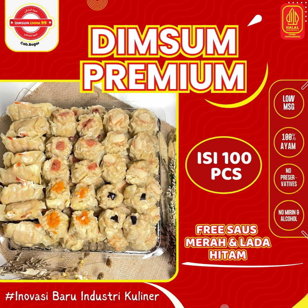 

Dimsum Ayam Premium Frozen Mix Topping 100 pcs GRATIS Saus Merah & Lada Hitam Halal