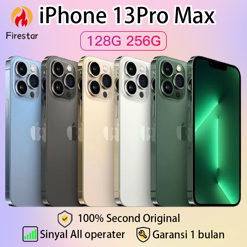 iPhone 13 Pro Max 128G 256G Second Normal Unlocked fulset 3utools green Kondisi Perfect All Operator