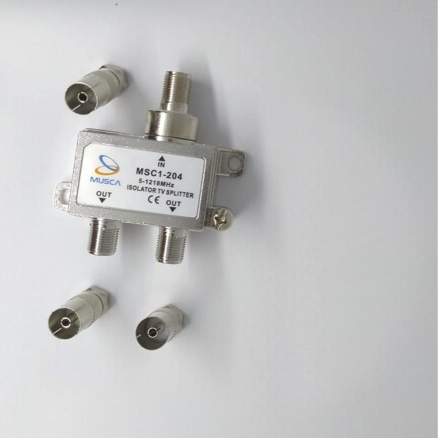 splitter antena tv cabang 2 way spliter Signal + drat connector
