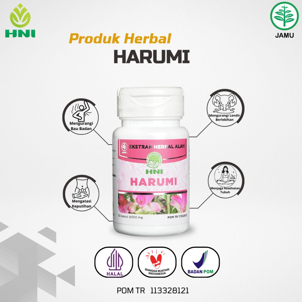 HARUMI KAPSUL Mengatasi Bau Badan, Keputihan, Menyehatkan Area Kewanitaan, Menormalkan Sirkus Haid