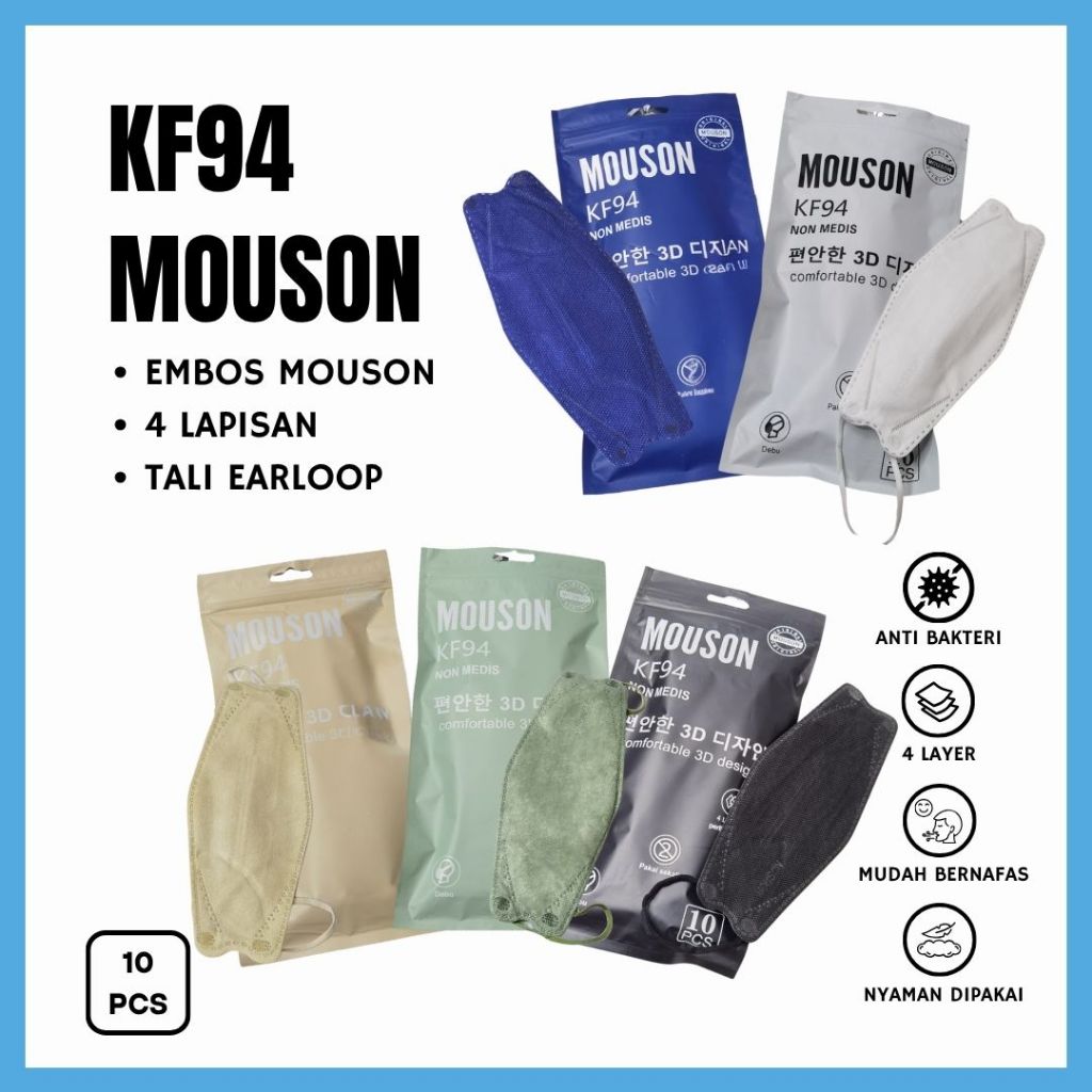 Masker Mouson KF94 | Masker KF94 Mouson | Masker KF94 | Masker Mouson - Premium Mask