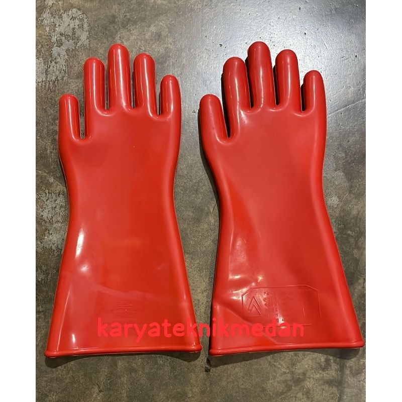 SARUNG TANGAN LISTRIK ANTI SETRUM 12KV | SARUNG TANGAN SAFETY WARNA MERAH