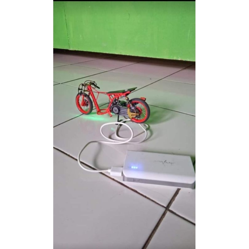 mainan miniatur motor drag herex Honda spacy real racing