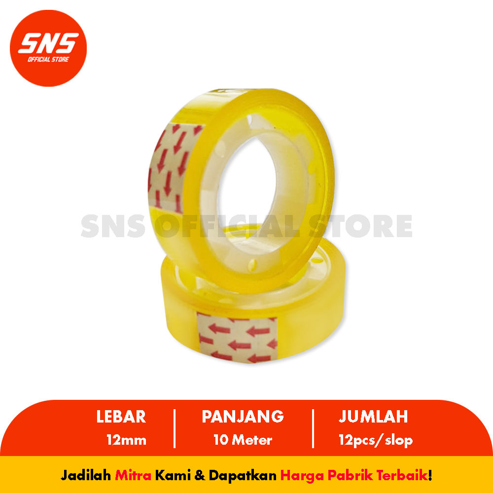 

Isolasi Kecil Bening Stationery (12pcs) / Isolasi Kado 1 Slop isi 12 pcs - SNS Official Store