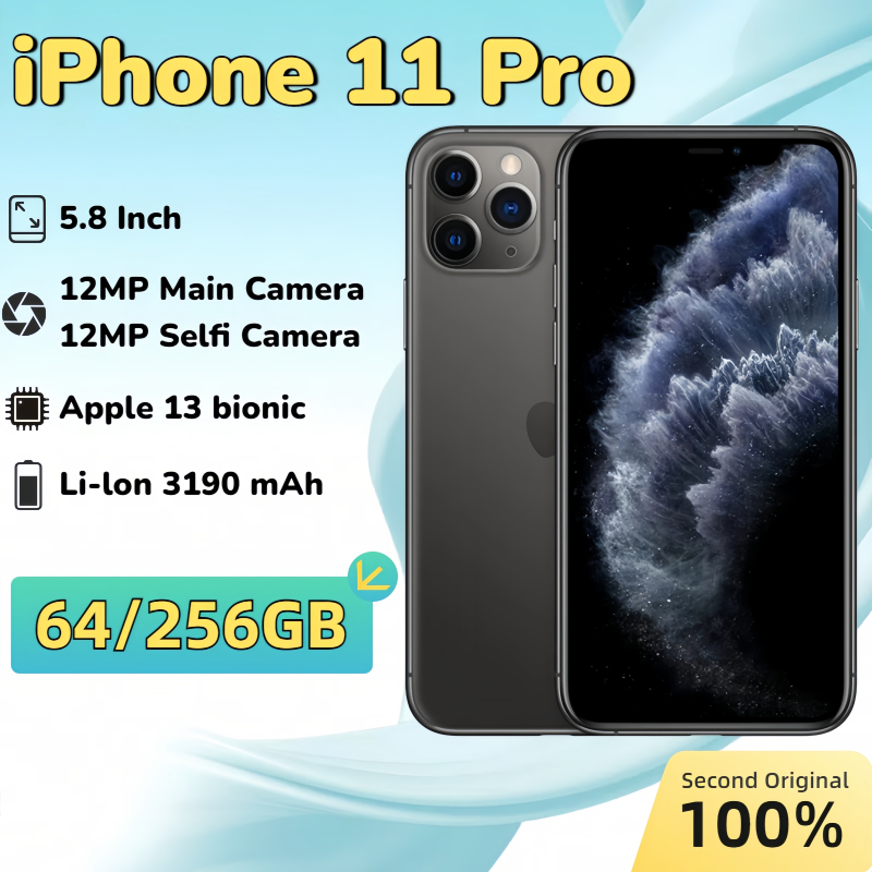 IPHONE 11PRO 64GB 256GB Bekas secnod fullset no simlock Kondisi Original Mulus hand-phone ip 11pro