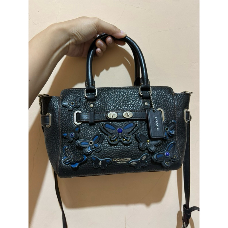 PRELOVED COACH Blake Carry all in Pebble leather with allover butterfly applique