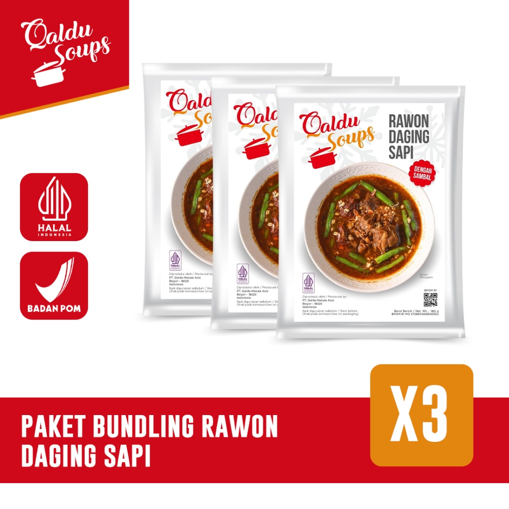 

Paket Bundling Rawon Daging Sapi isi 3 packs - Qaldu Soups