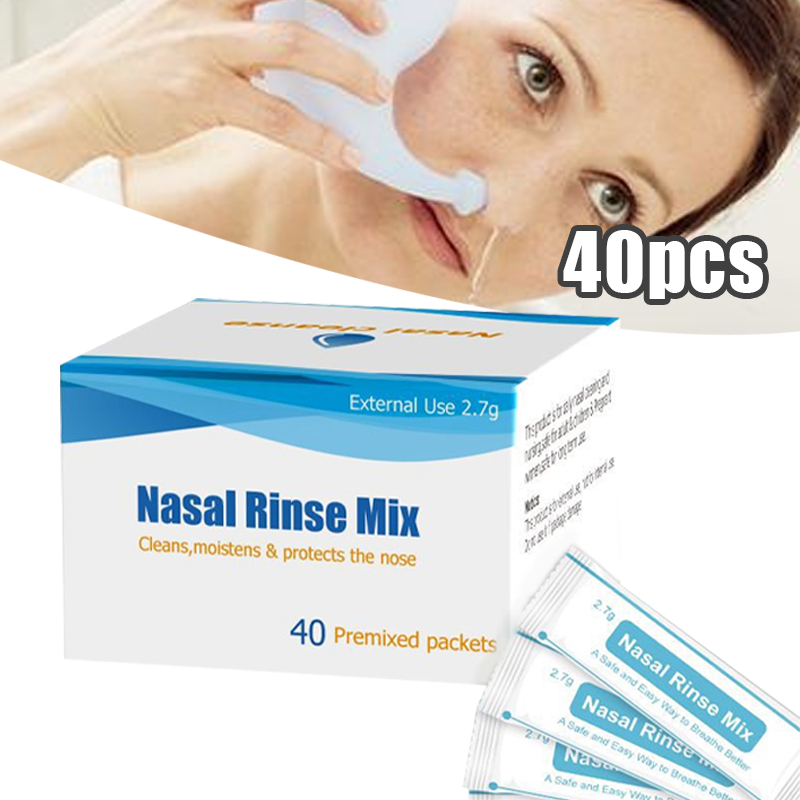 40Pcs Garam Cuci Hidung Waterpulse Nasal Rinse Salt Nose Nasal Sinus Rinse Cleaner box