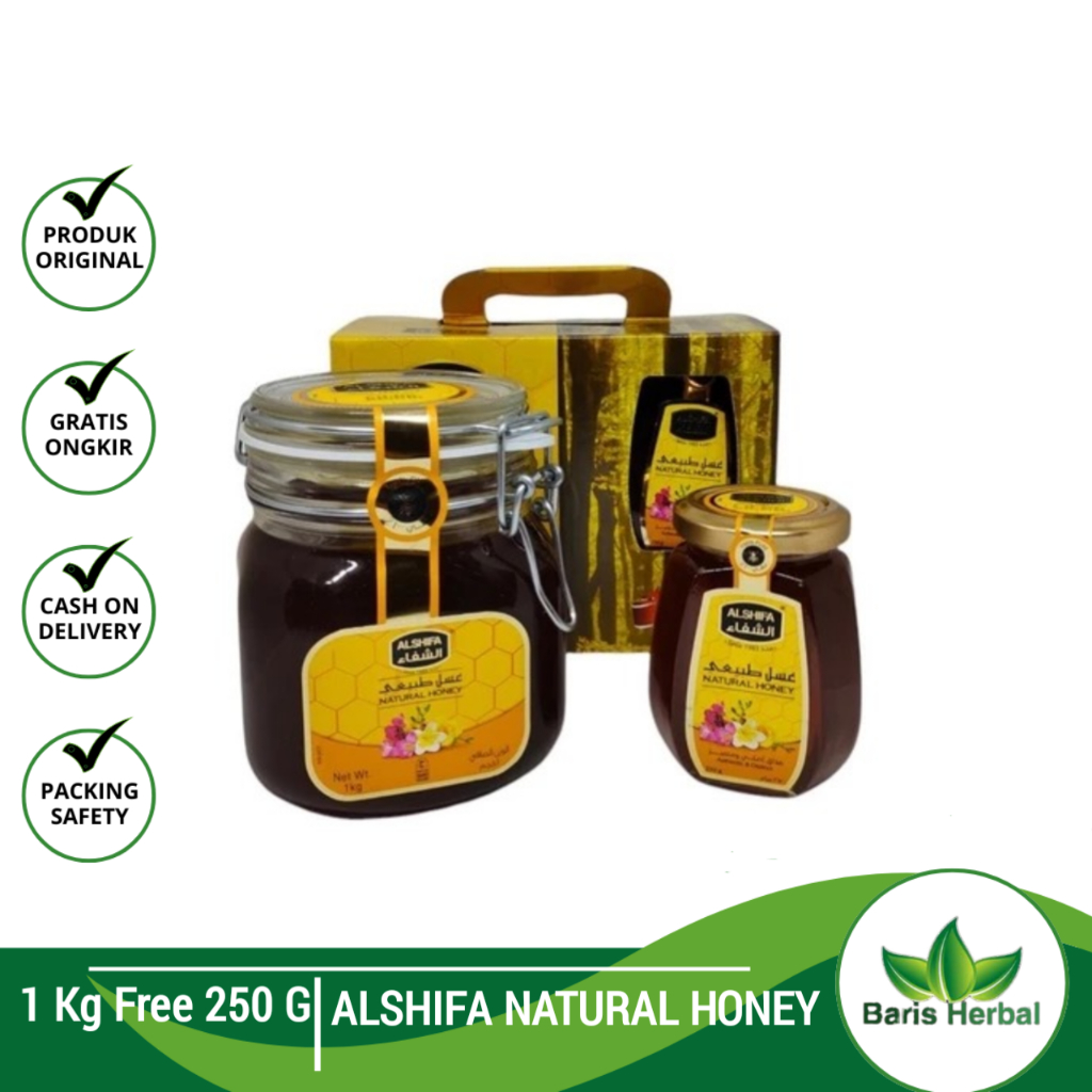 Paket Madu Al Shifa 1Kg Free 250gr Original / Paket Madu Alshifa 1kg free 250gr | Madu Kashmir Combo