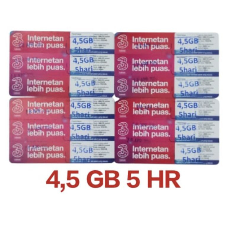 Voucher Tri Happy 4,5 GB 5 Hari