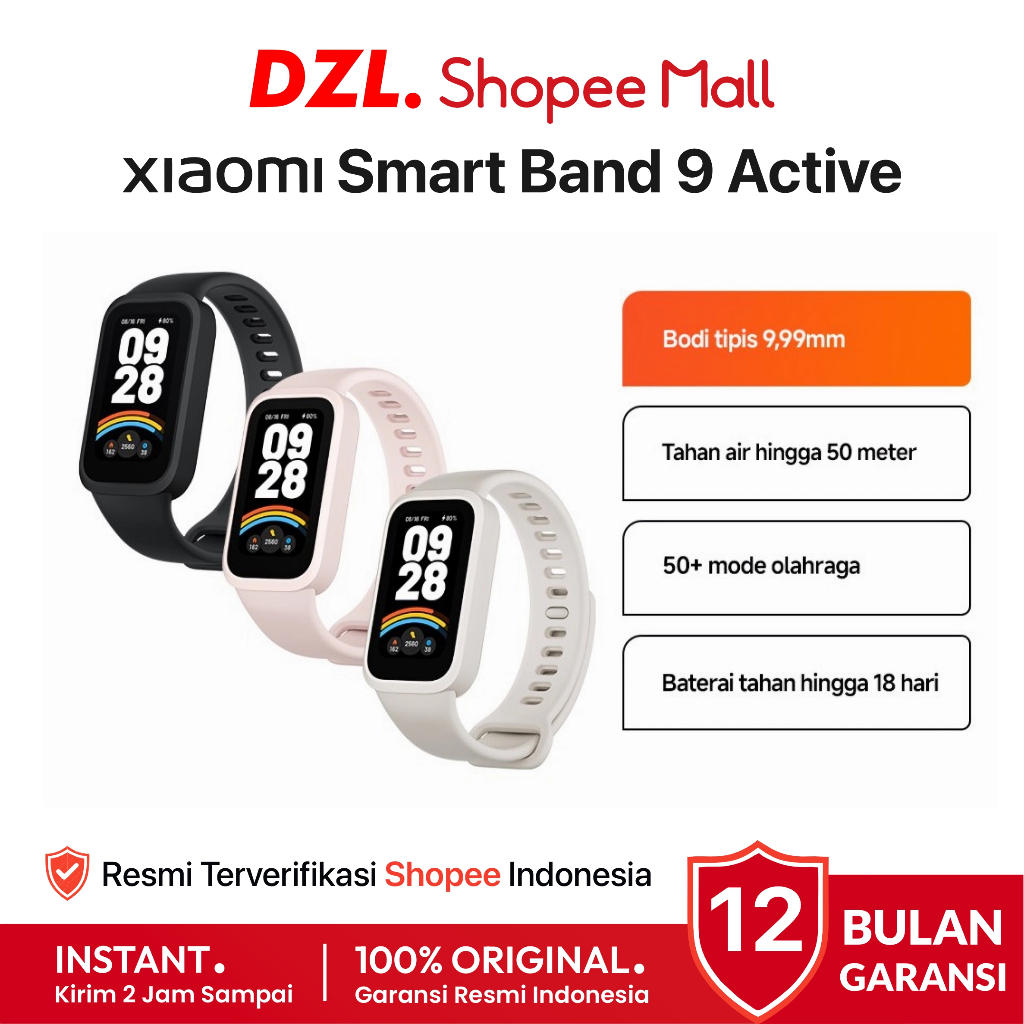 DZL - XIAOMI Smart Band 9 Active Smartwatch Original Resmi Official Store Ori Jam Tangan Pria Wanita