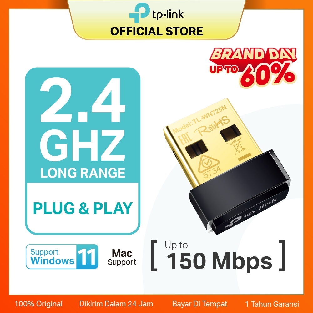 TP-Link TL-WN725N | USB WiFi Adapter |  WiFi Receiver | 150Mbps Wireless N | Dongle | Laptop PC MAC