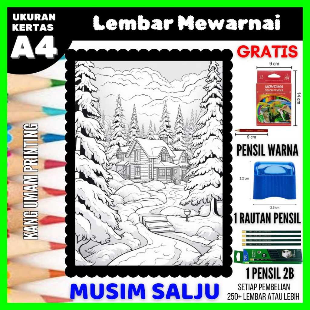 

Lembar Mewarnai Gambar Musim Salju / Dingin Untuk Semua Usia Bagian 02, Sketsa, Drawing , Coloring