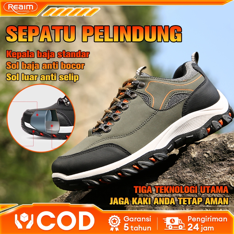 Sepatu Sneakers Safety Sport Waterproof/Sepatu Safety Sport | Sepatu Kerja/Sepatu Pabrik/Sepatu Casu