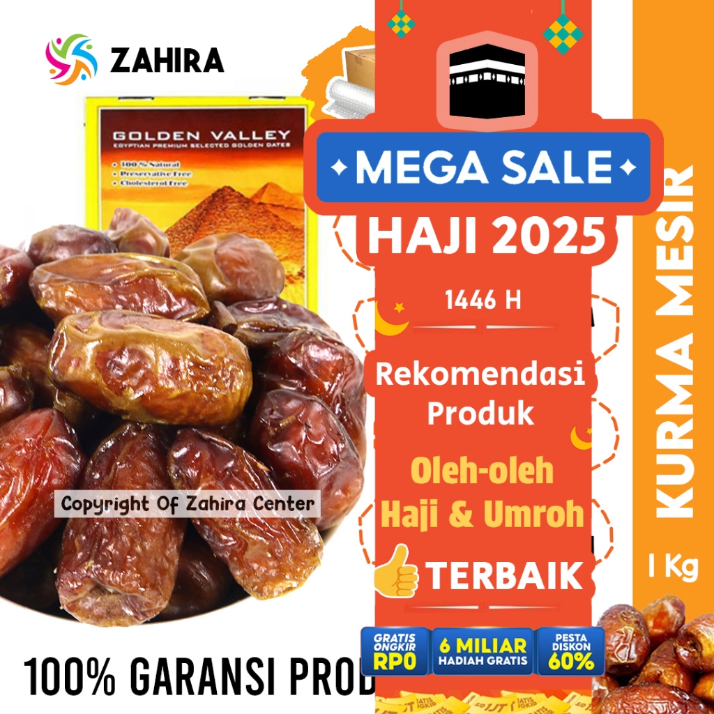 

Kurma Basah Mesir Madu 1KG BPOM Golden Valley Gizza Rehab Barari Untuk Puasa & Nabeez Enak Bergizi