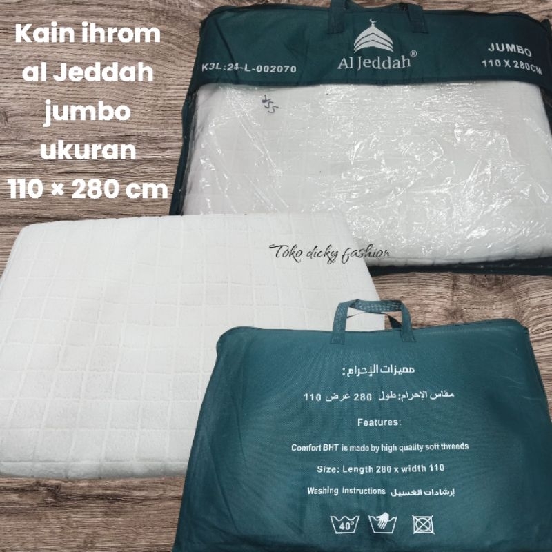 Kain Ihrom Pria Dewasa Jumbo Al Jeddah Katun Microfiber | Kain Ihrom Al Jeddah Jumbo Terbaru 110 × 2