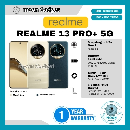 HP REALME 13 PRO+ 5G 12/512GB, 13 PRO+ 5G 8/256GB & 13 PRO 5G 12/256GB (GARANSI RESMI REALME)