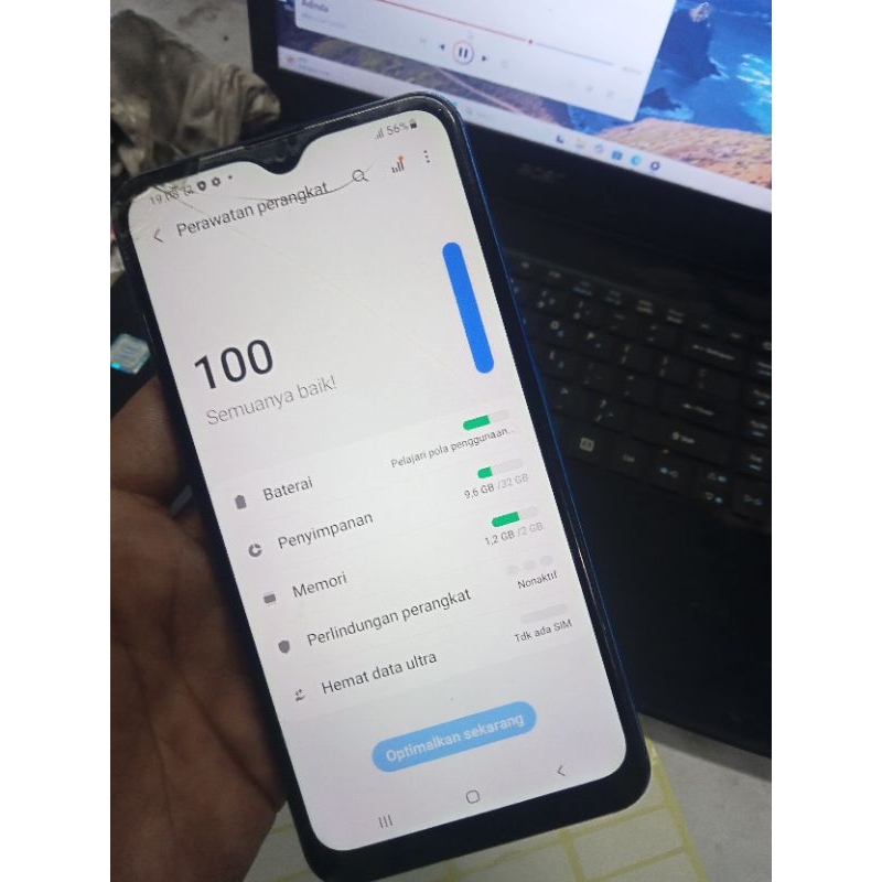 Samsung A10s Ram 3/32 minus tc retak sentuh normal tombol on off keras tombol kiped ga ada