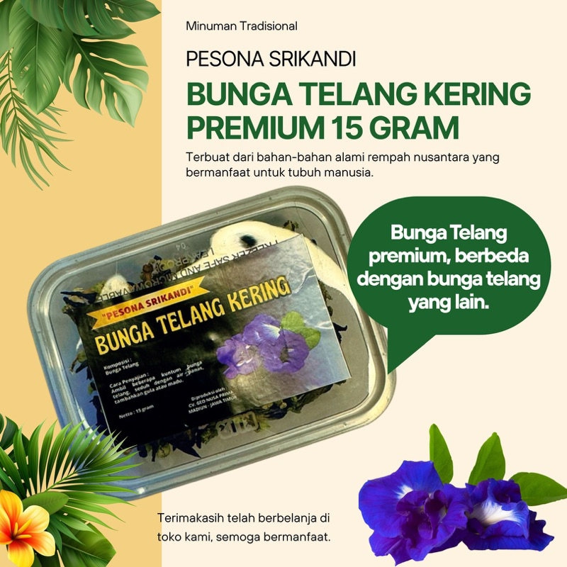 

Bunga Telang Kering 15 Gram Premium