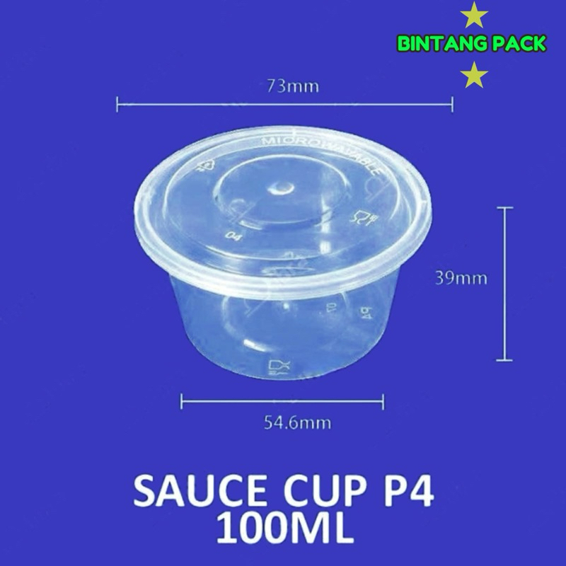 (1 PACK ISI 25 Pcs) Thinwall Cup Puding Mini 100 ML Thinwall Slime Sambal Merpati Cup Tahan Panas Ba