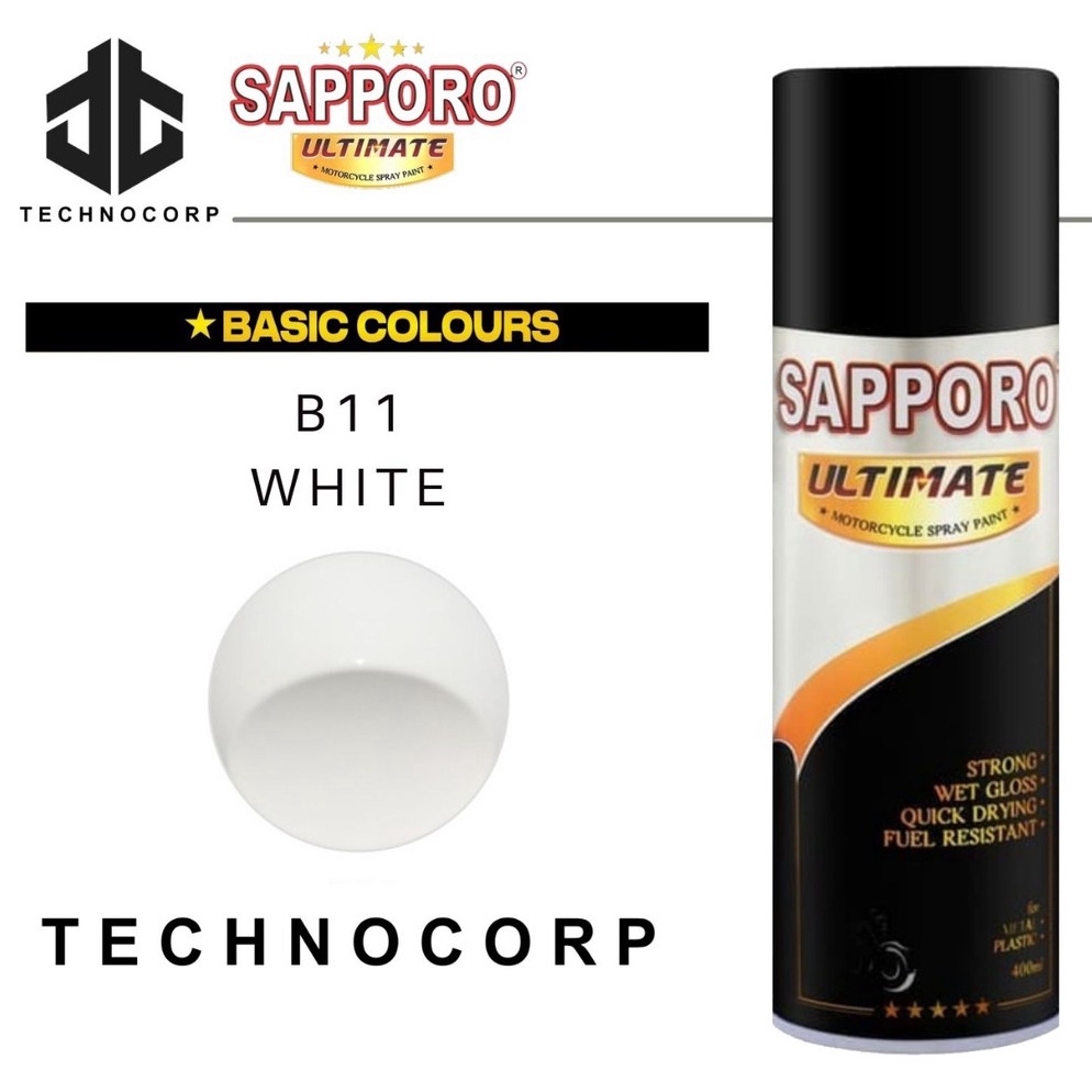 

KODE B34J Cat Semprot SAPPORO ULTIMATE B11 WHITE PUTIH KILAT POLOS