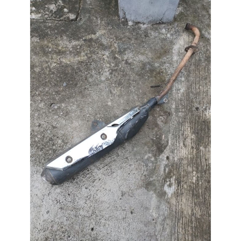 knalpot supra x 125 fi original copotan