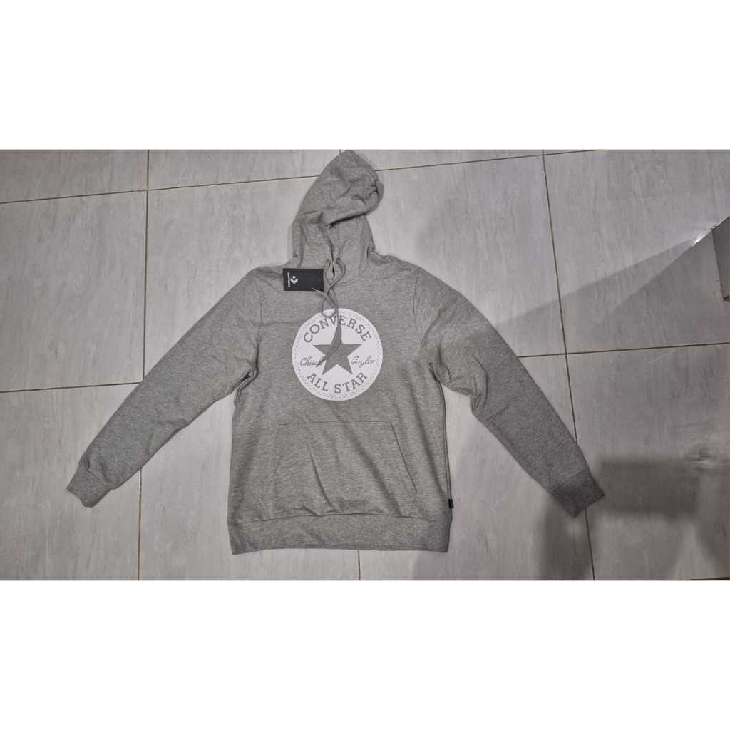 Converse size M - Jaket Men CON Classic PO Hoodie - Original Silver