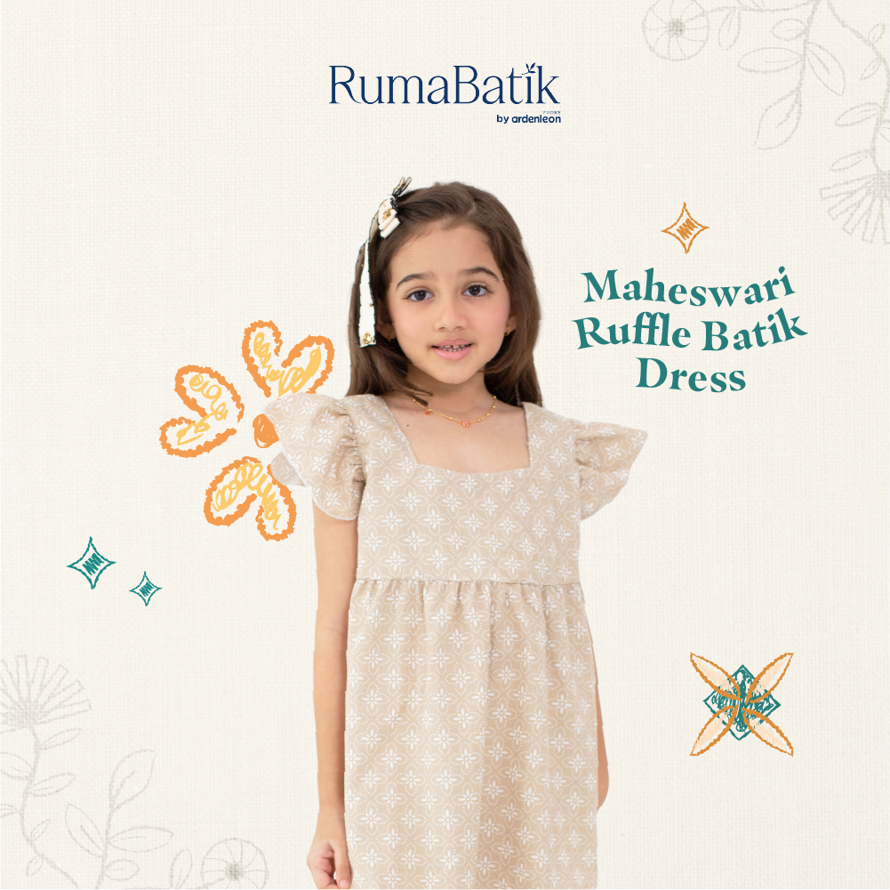 Ardenleon - Maheswari Ruffle Batik Dress - dress batik anak