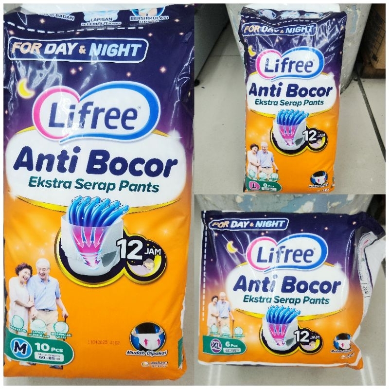 LIFREE Popok Dewasa Celana Extra Serap Pants M10 L8 XL6