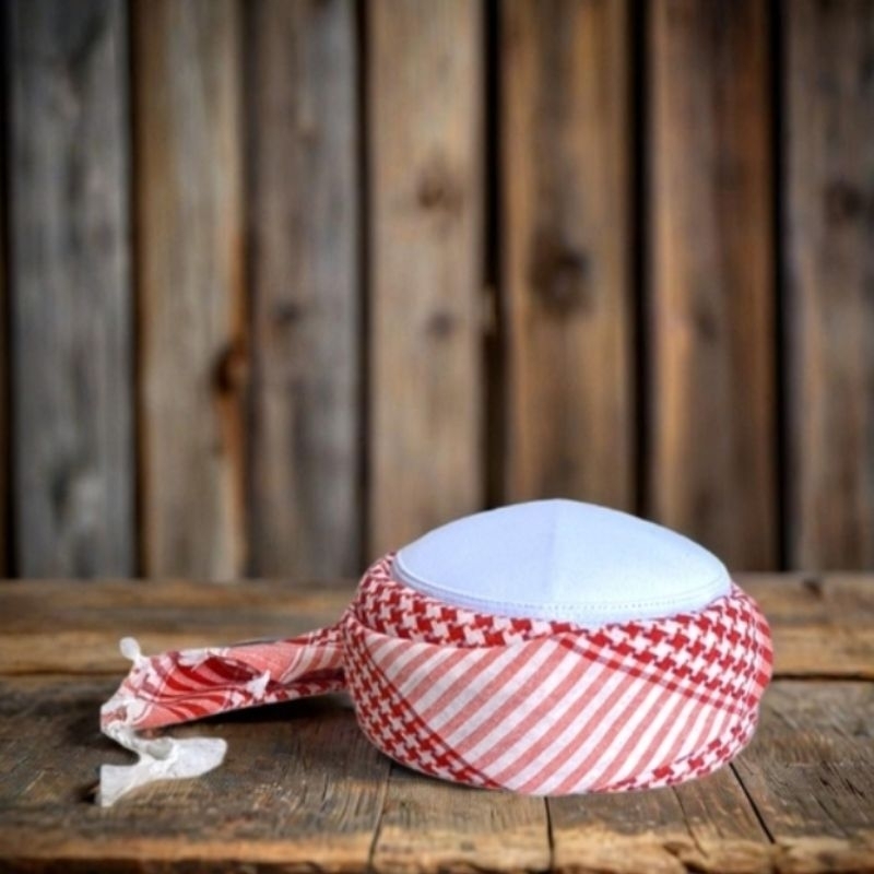 Peci/Peci Sorban/Peci Imamah Permanen/Peci Sorban Imamah Segiempat/Imamah Sorban Palestine Premium