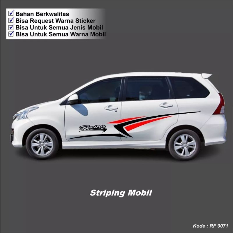 Sticker mobil avanza racing sticker minimalist mobil Toyota avanza stiker striping mobil Avanza terb