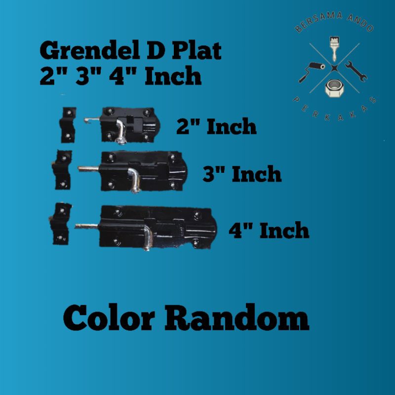 Grendel Double Plat | Slot Kunci Pintu 2" 3" 4" Inch