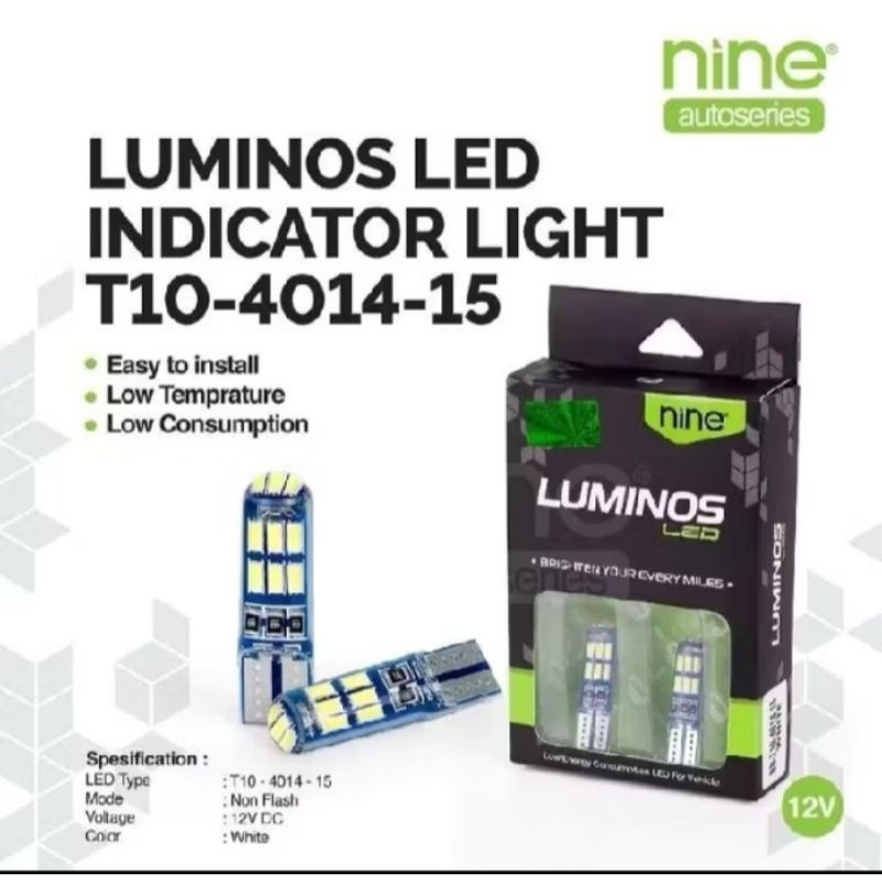 LAMPU LED LUMINOS LED T10 15TITIK CRYSTAL ORIGINAL100%