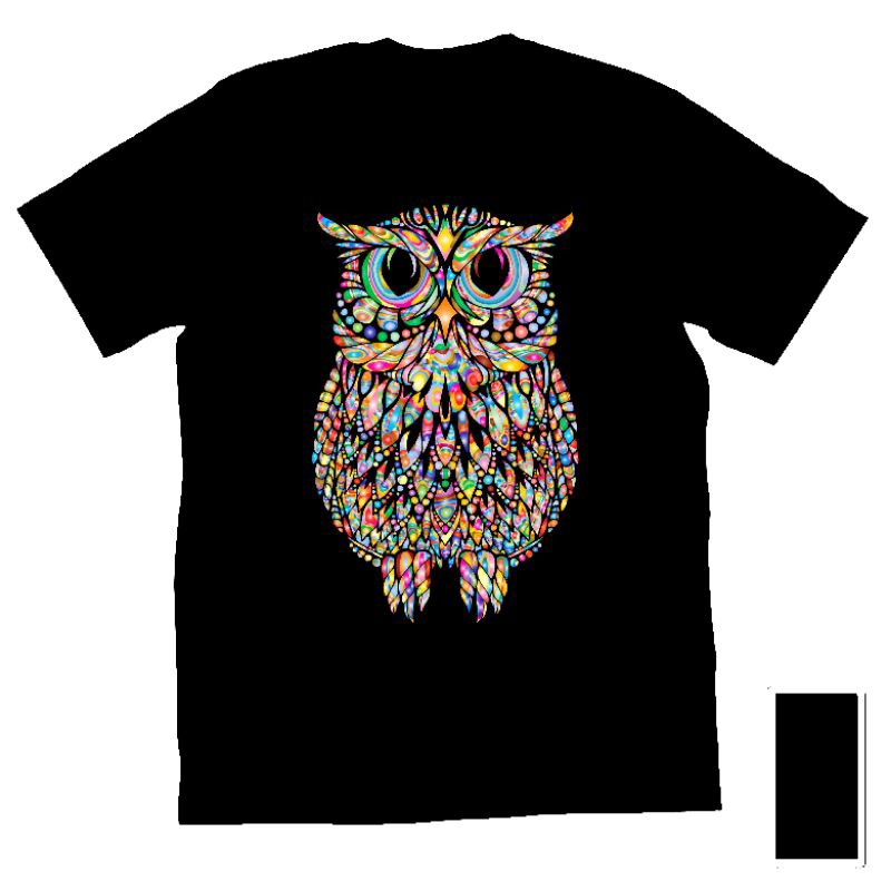 Baju Kaos Tshirt T Shirt Pria Laki Cowok Cewek Perempuan Unisex Anak Dewasa Gambar Animal Owl Burung