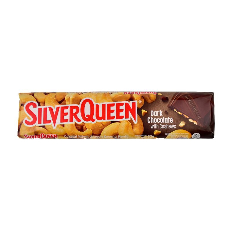 

SilverQueen Dark Chocolate Cashew 62g – Coklat Hitam Premium dengan Kacang Mete | Silver Queen Original