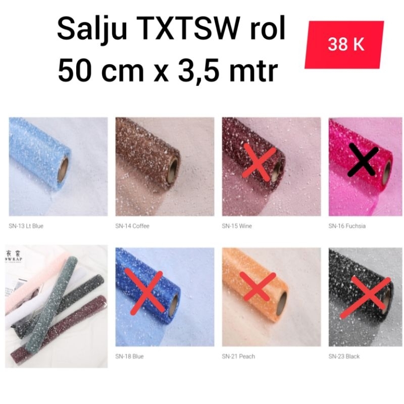 Wrapping Flower Mesh Snowy / kain jaring / Tile Salju rol 4 yard/ 3,5 mtr