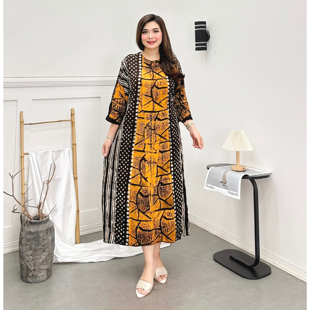 Daster Rayon Premium Daster Dress Lengan 3/4 Cap Malaman Daster Payung Ld 115 Panjang Baju 125