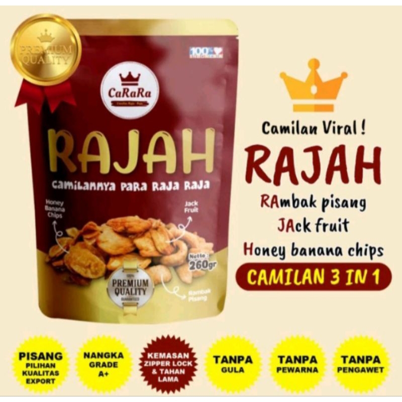 

Rajah Carara Camilan 3 varian keripik nangka rambak pisang pisang madu