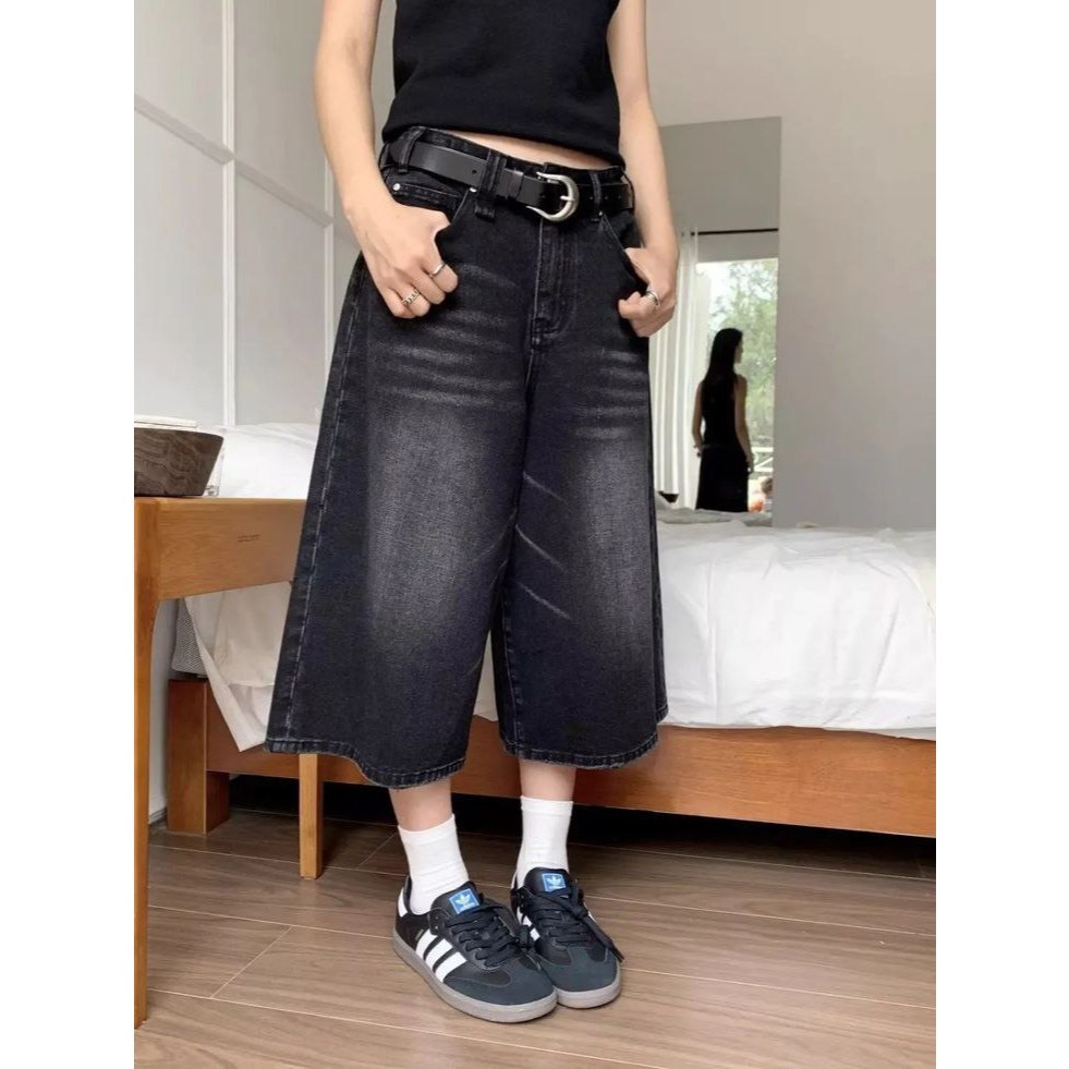 Unisex Jort Pants Jeans Celana Pendek Baggy jeans Pria dan Wanita y2k jeans