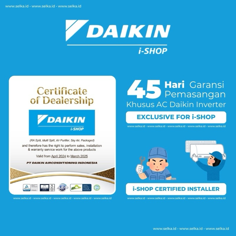 Ay00 DAIKIN FTP15AV149 (1/2 PK) / FTP 25AV149 (1 PK) AC SPLIT 1/2 PK BREEZE STANDARD