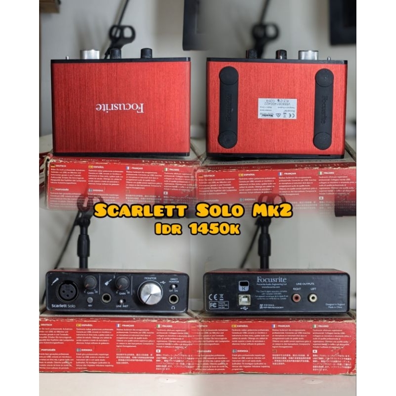 Scarlett Solo MKII soundcard bekas